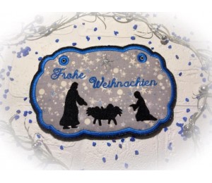 Stickserie - Weihnachtskrippe Silhouette inkl. Kugeln